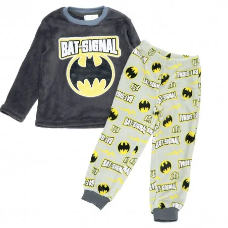 Batman Πιτζάμα Για Αγόρια Fleece Coral (HW2099 d.grey) - Χειμωνιάτικες / εποχιακές πιτζάμες