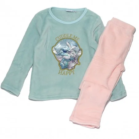 Disney Lilo & Stitch Παιδική Πιτζάμα Fleece Coral για κορίτσια (XH20102 PINK) - Χειμωνιάτικες / εποχιακές πιτζάμες