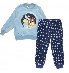 Bluey Παιδική πιτζάμα Fleece Coral για αγόρια (XH20053 blue) - Χειμωνιάτικες / εποχιακές πιτζάμες