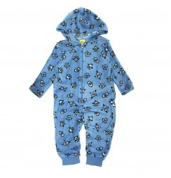 Minions ολόσωμη πιτζάμα fleece coral για αγόρια (XH20002 blue) - Ολόσωμες Πιτζάμες