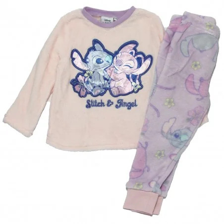 Disney Lilo & Stitch Παιδική πιτζάμα Fleece Coral για κορίτσια (XH20113 Pink) - Χειμωνιάτικες / εποχιακές πιτζάμες