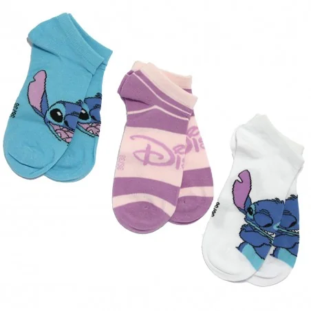 Disney Lilo & Stitch γυναικείες κοντές κάλτσες σετ 3 ζευγάρια (XH39003 Blue) - Γυναικείες Κάλτσες