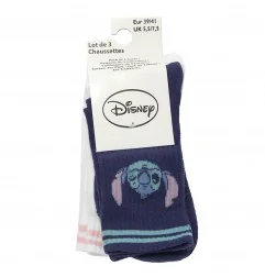 Disney Lilo & Stitch γυναίκες αθλητικές κάλτσες σετ 3 ζευγάρια (XH39002 white)