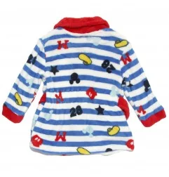 Disney Baby Mickey Mouse Βρεφική Ρόμπα Coral Fleece με Ρίγες & Κόκκινες Λεπτομέρειες (190 GSM)(XH0328 Red)