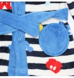 Disney Baby Mickey Mouse Βρεφική Ρόμπα Coral Fleece με Ρίγες, Κουμπιά & Ζώνη - Μπλε/Λευκό (190 GSM) (XH0328 Blue) - Βρεφικές ...