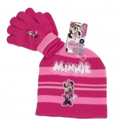 Disney Minnie Mouse Παιδικό Χειμωνιάτικο Σετ Σκουφάκι - Γάντια για κορίτσια (MIN23-3000fux) - Σκούφοι-Γάντια -Κασκόλ