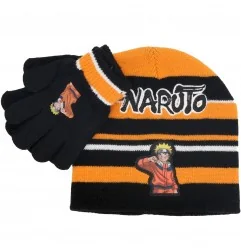 Naruto Παιδικό Χειμωνιάτικο Σετ Σκουφάκι - Γάντια για αγόρια (NAR23-2999black) - Σκούφοι-Γάντια -Κασκόλ