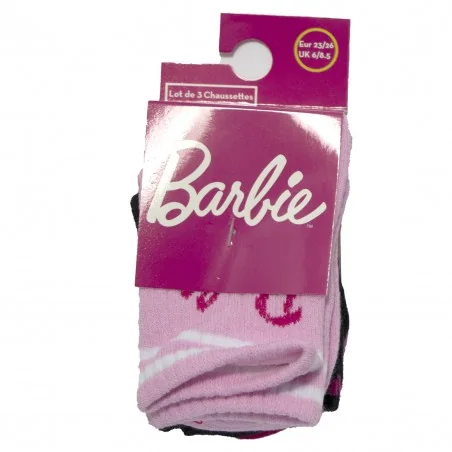 Barbie παιδικές αθλητικές κάλτσες για κορίτσια σετ 3 ζευγάρια (XH0648 pink)