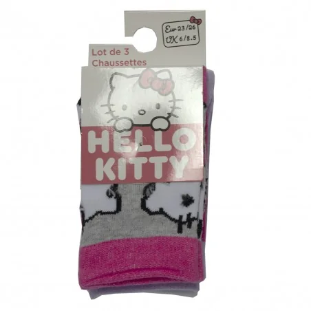 Hello Kitty Παιδικές κάλτσες για κορίτσια σετ 3 ζευγάρια (XH0674lila)