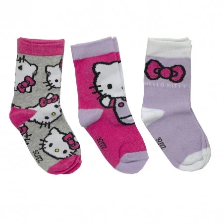 Hello Kitty Παιδικές κάλτσες για κορίτσια σετ 3 ζευγάρια (XH0674lila) - Κάλτσες κανονικές κορίτσι