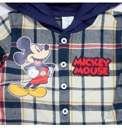 Disney Baby Mickey Mouse Βρεφικό Σετ 3 Τεμαχίων με Καρό Πουκάμισο Φανέλα & Παντελόνι (DIS MFB 51 12 C428) - Χειμωνιάτικα / επ...