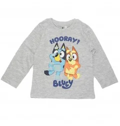 Παιδική Μακρυμάνικη Μπλούζα Bluey "Hooray!" – Βαμβακερή (Γκρι Μελανζέ) (BL 52 02 226 grey) - Μπλουζάκια Μακρυμάνικα (μακό)