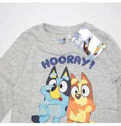 Παιδική Μακρυμάνικη Μπλούζα Bluey "Hooray!" – Βαμβακερή (Γκρι Μελανζέ) (BL 52 02 226 grey) - Μπλουζάκια Μακρυμάνικα (μακό)