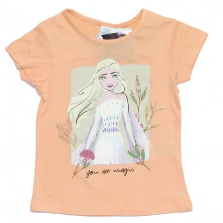 Disney Frozen Παιδικό Κοντομάνικο Μπλουζάκι Για Κορίτσια (WE1120 Coral) - Κοντομάνικα μπλουζάκια