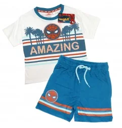 Marvel Spiderman Παιδικό Καλοκαιρινό Σετ Για Αγόρια (WE1010 white) - Καλοκαιρινά Σετ