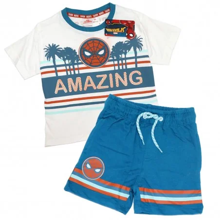 Marvel Spiderman Παιδικό Καλοκαιρινό Σετ Για Αγόρια (WE1010 white) - Καλοκαιρινά Σετ