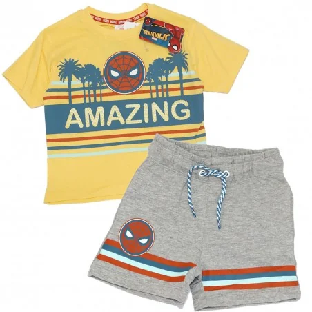 Marvel Spiderman Παιδικό Καλοκαιρινό Σετ Για Αγόρια (WE1010 yellow) - Καλοκαιρινά Σετ