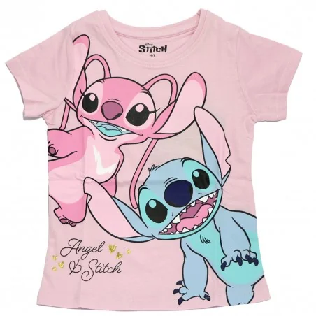 Disney Lilo & Stitch Παιδικό Κοντομάνικο Μπλουζάκι για κορίτσια (DIS LIS 52 02 C763 Pink) - Κοντομάνικα μπλουζάκια