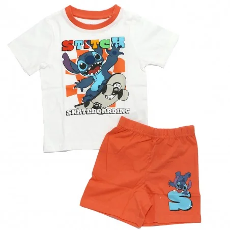 Disney Lilo & Stitch Παιδική Καλοκαιρινή Πιτζάμα Για Αγόρια (DIS LIS 52 04 C721 Orange) - Πιτζάμες Καλοκαιρινές