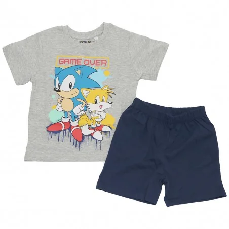 Sonic Παιδική Καλοκαιρινή Πιτζάμα για αγόρια (SONIC 52 04 011 Grey)