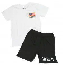 NASA Παιδική Καλοκαιρινή Πιτζάμα Για Αγόρια (NASA 52 04 242 white) - Πιτζάμες Καλοκαιρινές