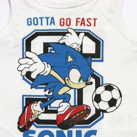 Sonic Παιδικό Αμάνικο Μπλουζάκι Για Αγόρια (EX1011 WHITE)