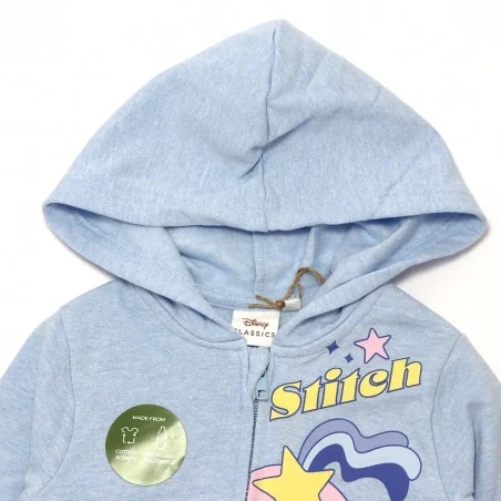 Disney Lilo & Stitch παιδική ζακέτα φούτερ με κουκούλα για κορίτσια (XH1250 Blue)
