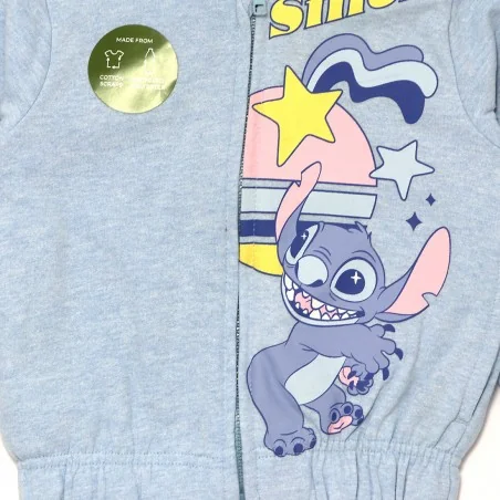 Disney Lilo & Stitch παιδική ζακέτα φούτερ με κουκούλα για κορίτσια (XH1250 Blue)