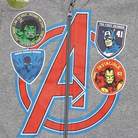 Marvel Avengers παιδική Ζακέτα φούτερ με κουκούλα για αγόρια (XH1494 Grey)