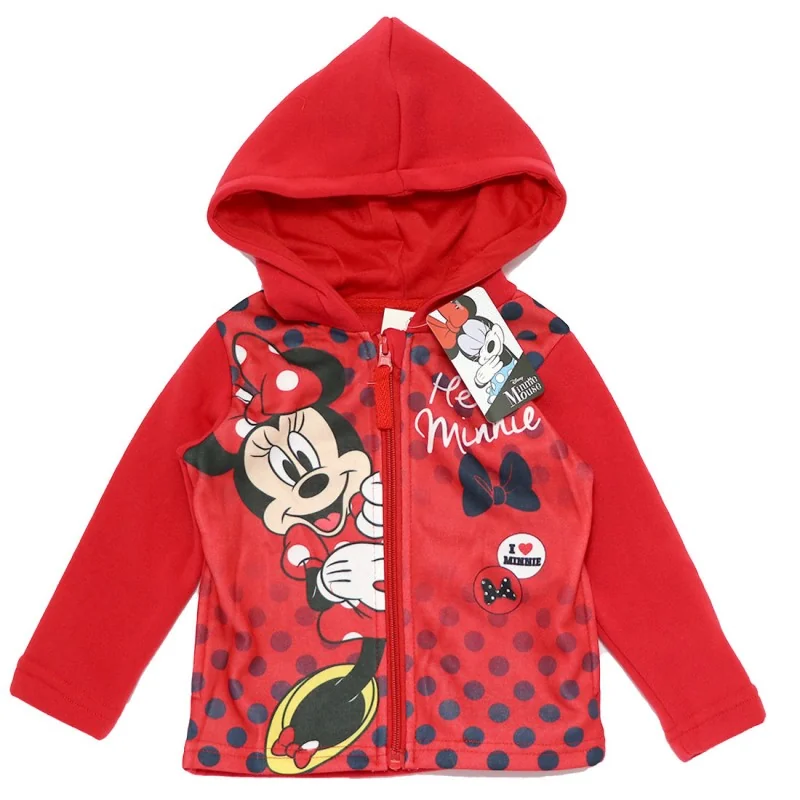Disney Minnie Mouse παιδική ζακέτα φούτερ για κορίτσια (HW1073 red)