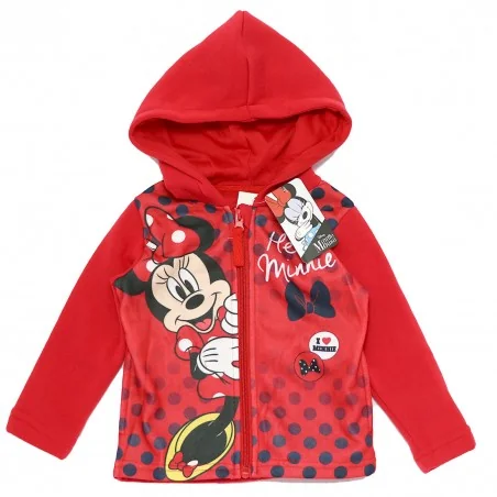 Disney Minnie Mouse παιδική ζακέτα φούτερ για κορίτσια (HW1073 red) - Ζακέτες