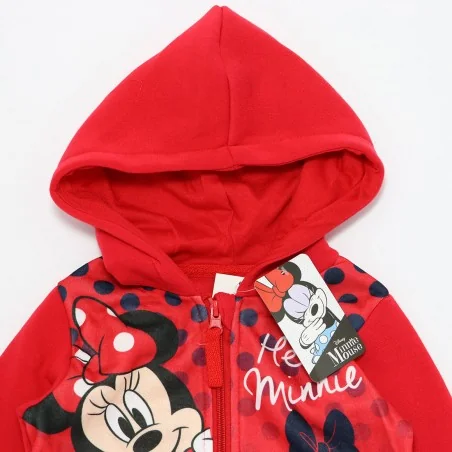 Disney Minnie Mouse παιδική ζακέτα φούτερ για κορίτσια (HW1073 red)