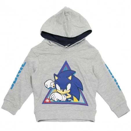 Sonic Μπλούζα Φούτερ με κουκούλα για αγόρια (XH1096GREY) - Μπλούζες φούτερ