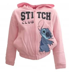 Disney Lilo & Stitch παιδική ζακέτα φούτερ με κουκούλα για κορίτσια (HY10155Pink) - Ζακέτες