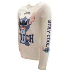 Disney Lilo & Stitch παιδικό μακρυμάνικο μπλουζάκι για κορίτσια (HY10141ECRU)