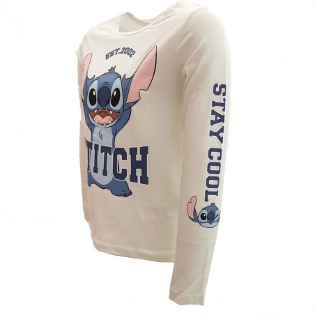 Disney Lilo & Stitch παιδικό μακρυμάνικο μπλουζάκι για κορίτσια (HY10141ECRU)