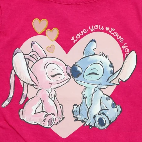 Disney Lilo & Stitch παιδικό μακρυμάνικο μπλουζάκι για κορίτσια (HY10168FUSHIA)