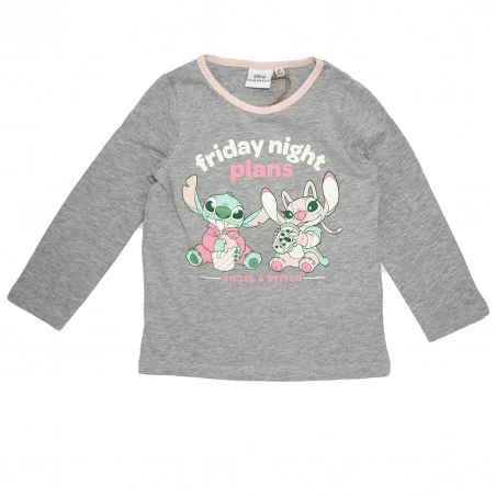 Disney Lilo & Stitch Παιδική βαμβακερή πιτζάμα για κορίτσια (HY20101GREY)