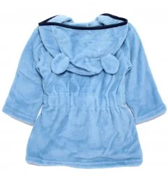 Βρεφική Ρόμπα Mickey Mouse "Happy Time" με Κουκούλα – Απαλό Coral Fleece (XH03152Blue) - Βρεφικές Ρόμπες
