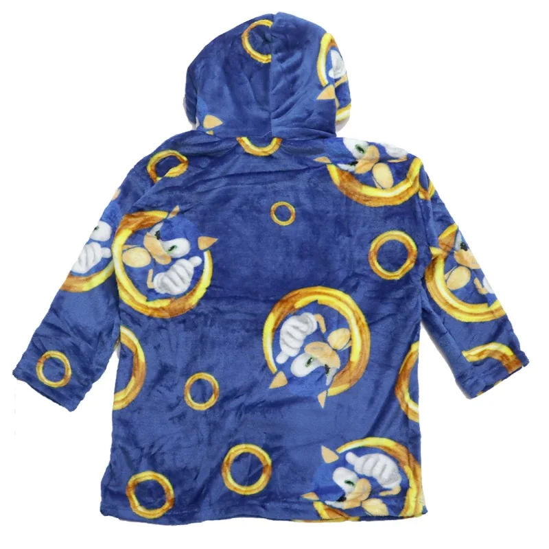 Sonic Παιδική Κουβέρτα- Μπλούζα fleece coral με μανίκια και κουκούλα (AYM071832)