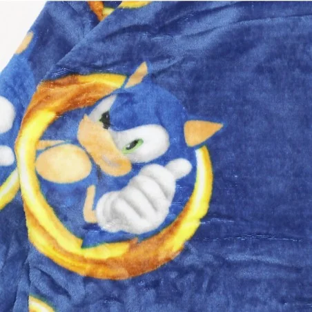 Sonic Παιδική Κουβέρτα- Μπλούζα fleece coral με μανίκια και κουκούλα (AYM071832)