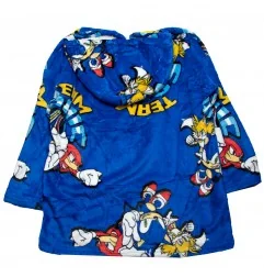 Sonic Παιδική Κουβέρτα- Μπλούζα fleece coral με μανίκια και κουκούλα (AYM071825)