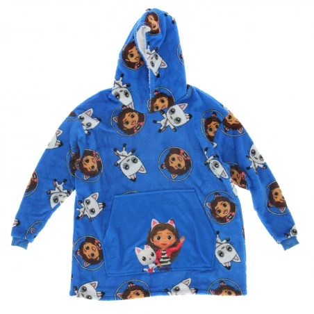 Gabby's Dollhouse Παιδική Κουβέρτα- Μπλούζα fleece coral με μανίκια και κουκούλα (23APKIGIONEGDH001) - Παιδικές Ρόμπες