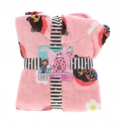 Gabby's Dollhouse Παιδική Κουβέρτα- Μπλούζα fleece coral με μανίκια και κουκούλα (23APKIGIONEGDH002)