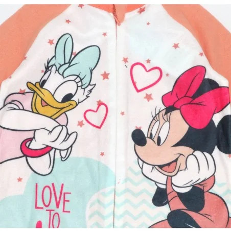 Βρεφική Ολόσωμη Φόρμα Minnie Mouse & Daisy Duck "Love to Dream" – Ζεστό Polar Fleece (VH0342 apricot)