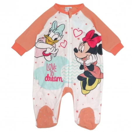 Βρεφική Ολόσωμη Φόρμα Minnie Mouse & Daisy Duck "Love to Dream" – Ζεστό Polar Fleece (VH0342 apricot) - Φορμάκια χειμωνιάτικα...
