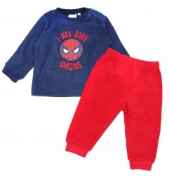 Βρεφική Πυτζάμα Spiderman "Born Amazing" – Ζεστό Polar Fleece (XH0324 Navy) - Πιτζάμες