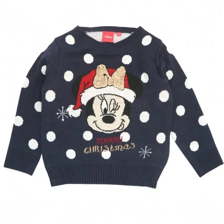 Disney Minnie Mouse παιδικό πλεκτό χριστουγεννιάτικο πουλόβερ (HU1242NAVY) - Χριστουγεννιάτικα
