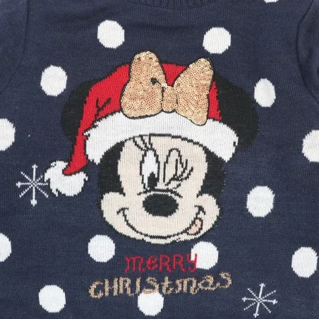 Disney Minnie Mouse παιδικό πλεκτό χριστουγεννιάτικο πουλόβερ (HU1242NAVY)