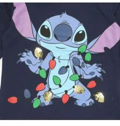 Disney Lilo & Stitch Χριστουγεννιάτικο Μπλουζάκι Για Κορίτσια (XH1375 Navy)